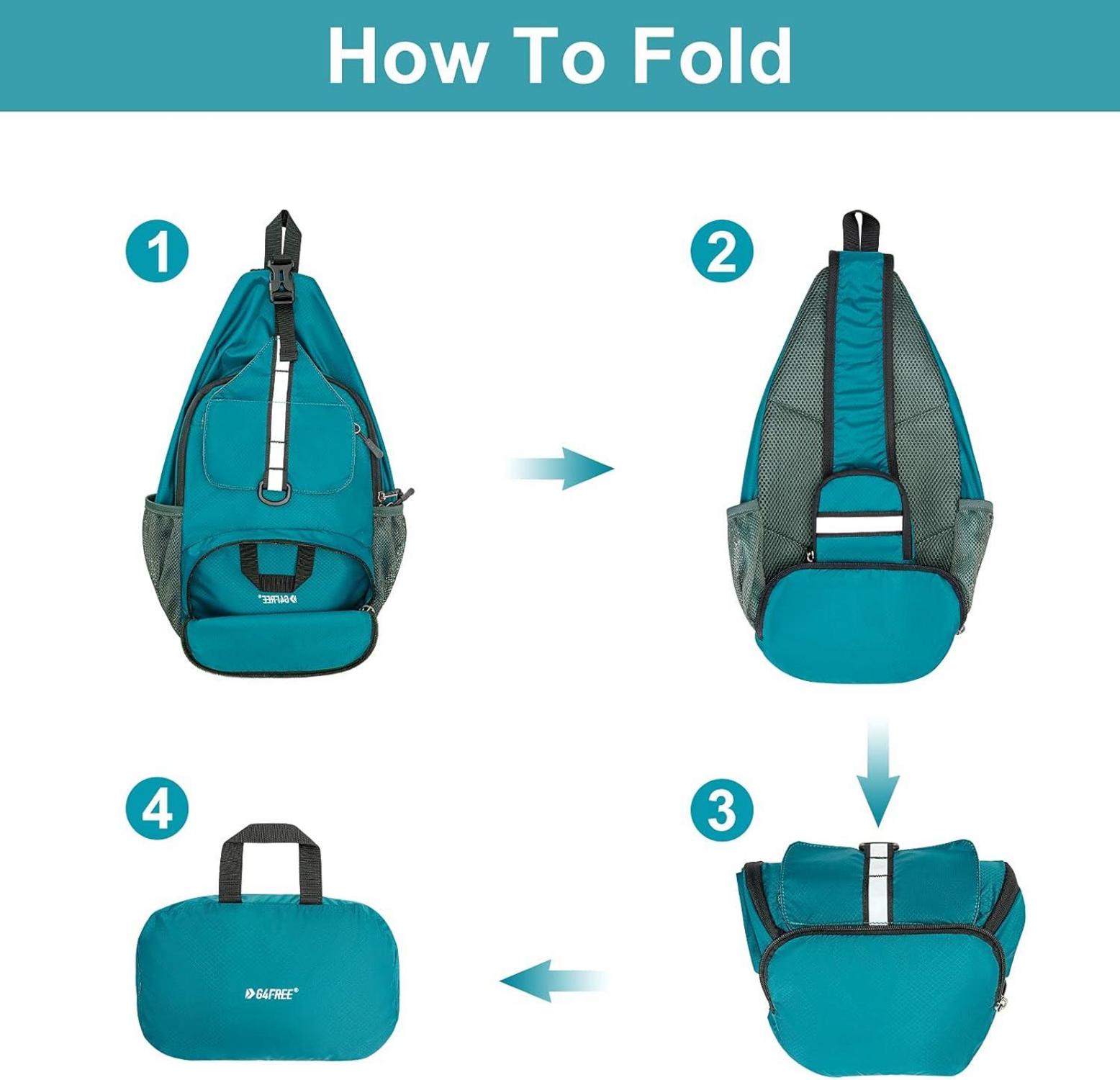 Brusttasche Sling Bag faltbarer Schulterrucksack Damen Herren Outdoor