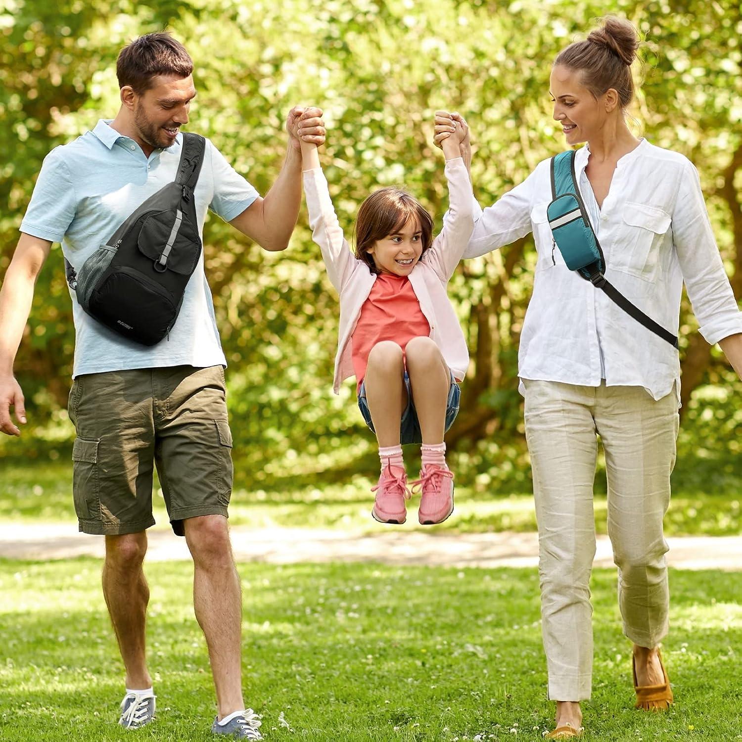 Leichter Brusttasche Schulterrucksack Crossbody 10L Blaugrün