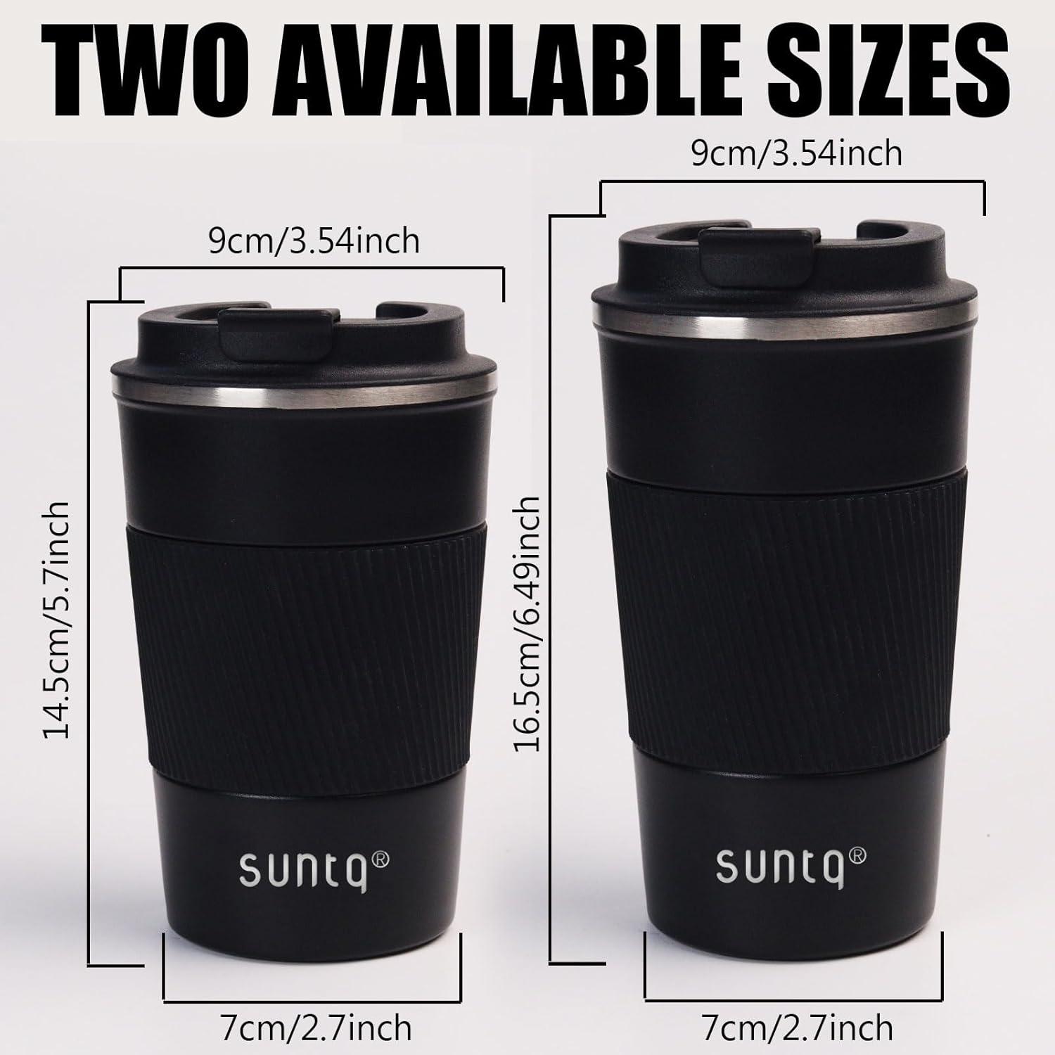 Kaffeebecher to go Thermo 510ml Edelstahl Schwarz Isoliert Auslaufschutz