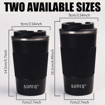 Kaffeebecher to go Thermo 510ml Edelstahl Schwarz Isoliert Auslaufschutz
