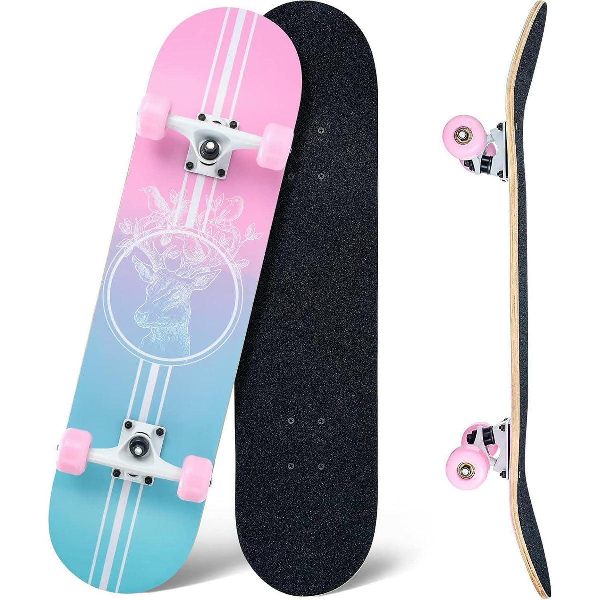 Komplettes Skateboard 31" Pink - 8 Lagen Ahorn, ABEC-11 Kugellager