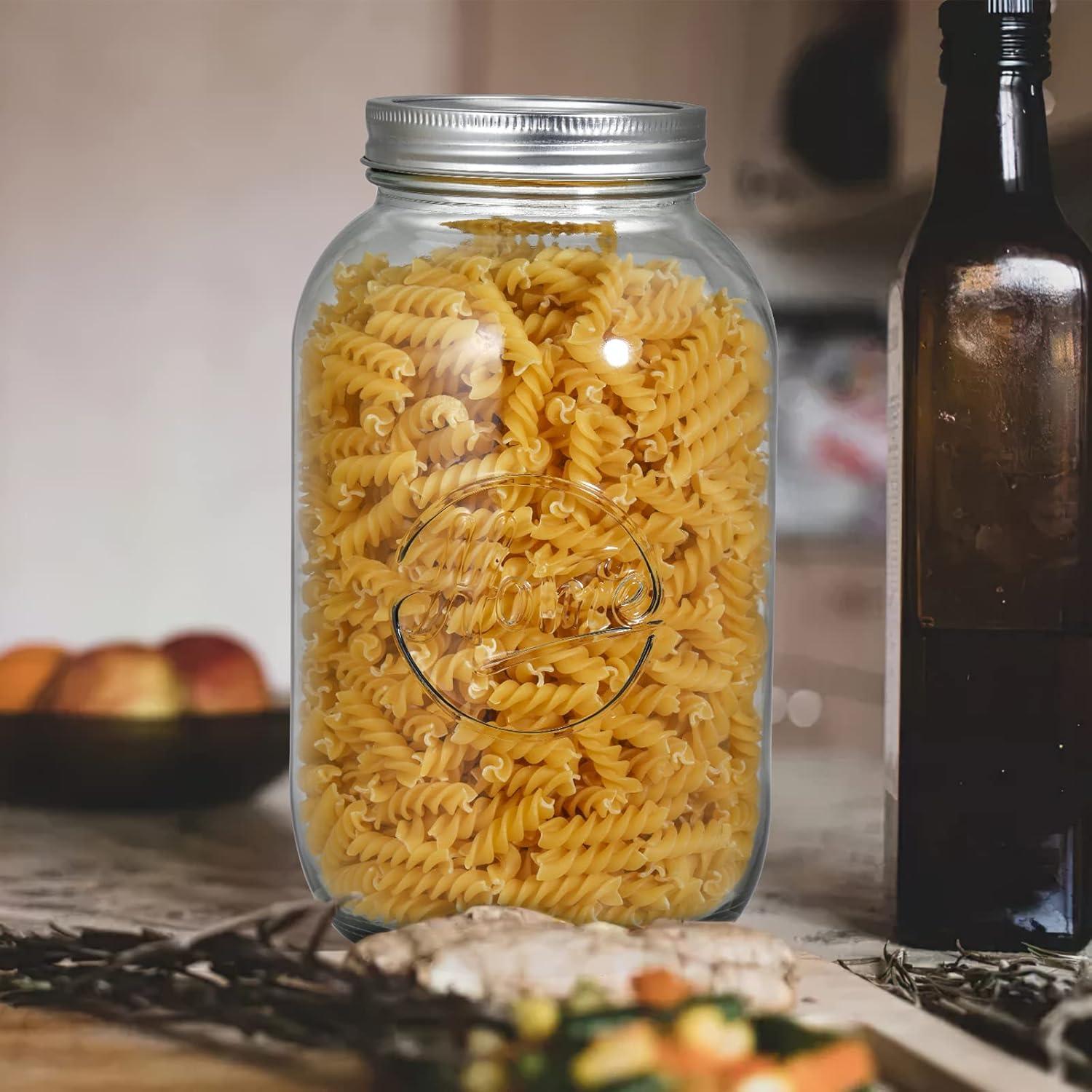 Peohud 3er Set Mason Gläser 2L Einmachgläser Aufbewahrung Marmelade Gärung