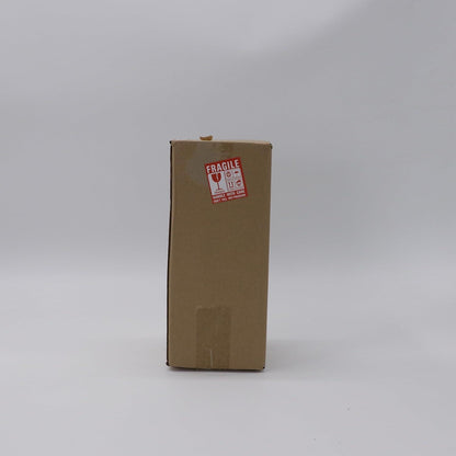 Glasblumenvase mit Metallständer, Kristallklar, Schwarz, 21,5 cm