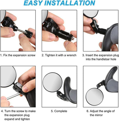 2 Stück 360 Grad Fahrradspiegel für 17.4mm-22mm Lenker Robust und