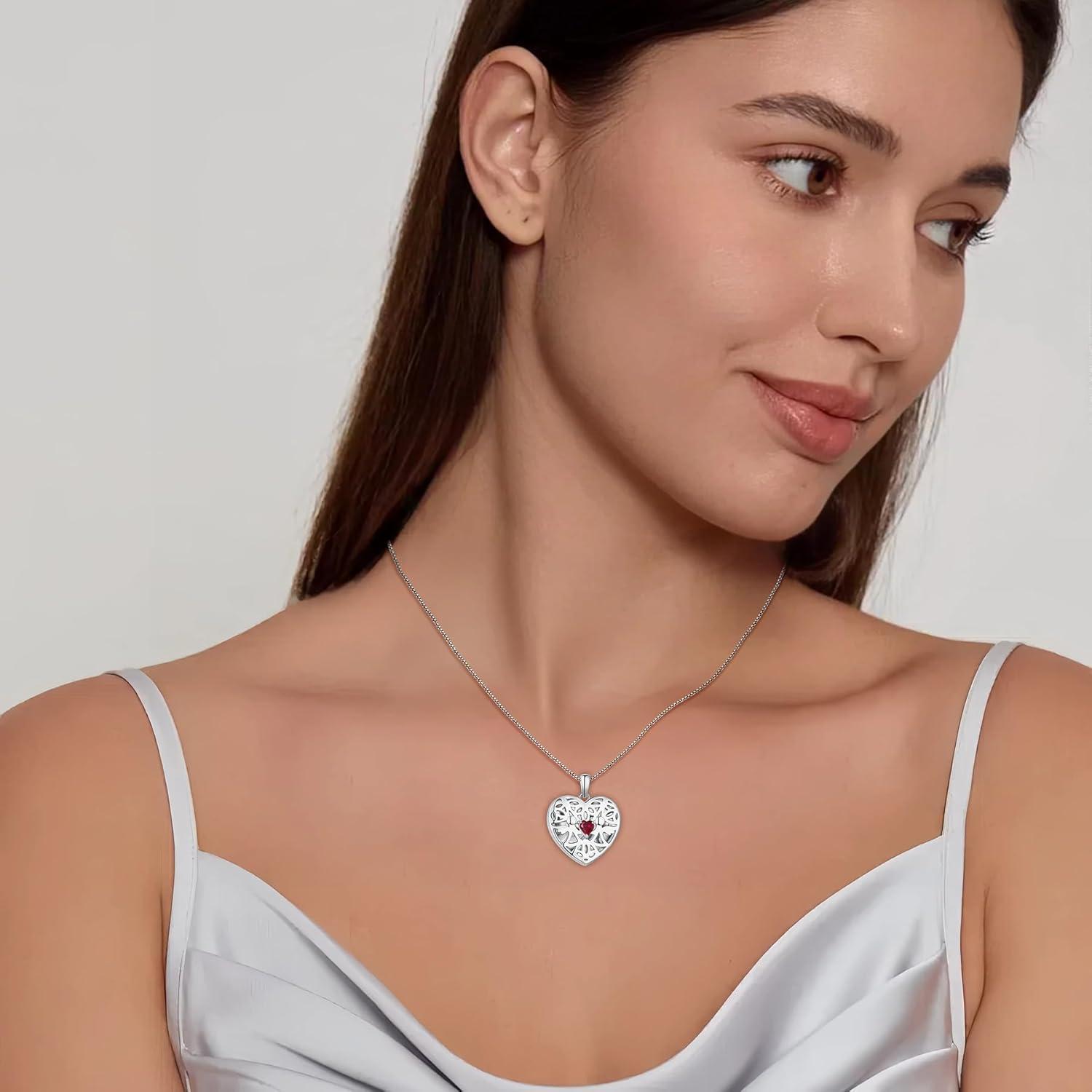 Herz Foto Medaillon Anhänger Halskette Schutzengel Kette Damen 925