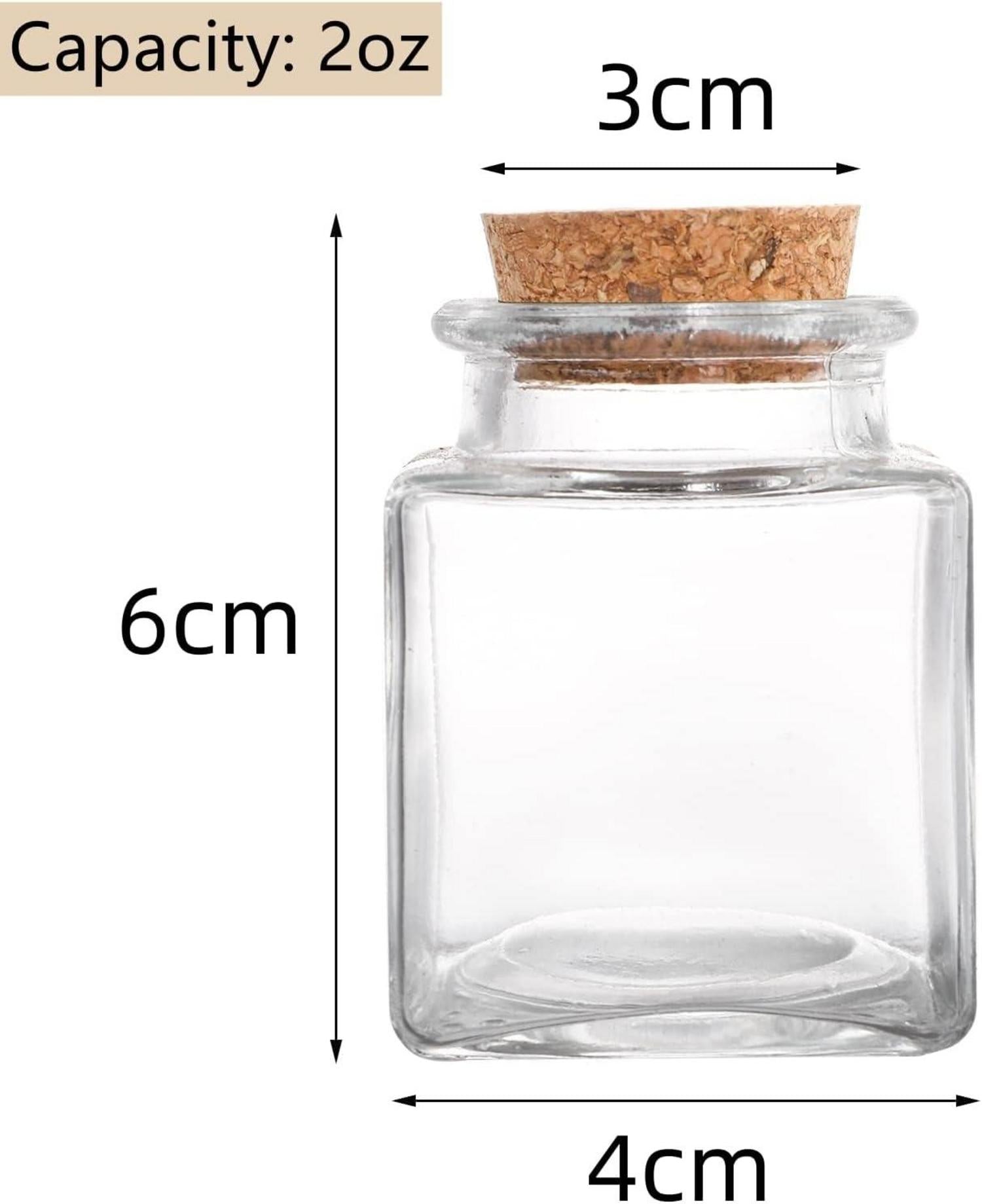 Dicunoy 20 Stück Glasbehälter 60ml Korkverschluss