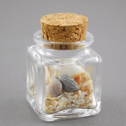 20er Set Glasbehälter mit Korken 60ml Quadratische Mini-Behälter