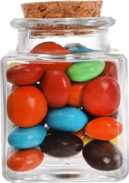 Dicunoy 20 Stück Glasbehälter 60ml Korken Quadratisch Mini-Behälter Hochzeit