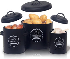 Geräumiges Set für Kartoffeln, Zwiebeln und Knoblauch