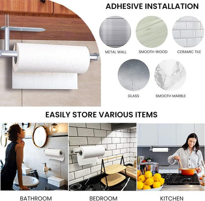 Küchenrollenhalter Bugucat Edelstahl Wandmontage Silber Stil