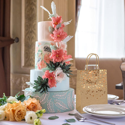 Mikihat 10 Stück Geschenktüten Kraftpapier Herz Verzierung