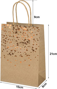 Mikihat 10 Stück Geschenktüten Kraftpapier Herz Verzierung