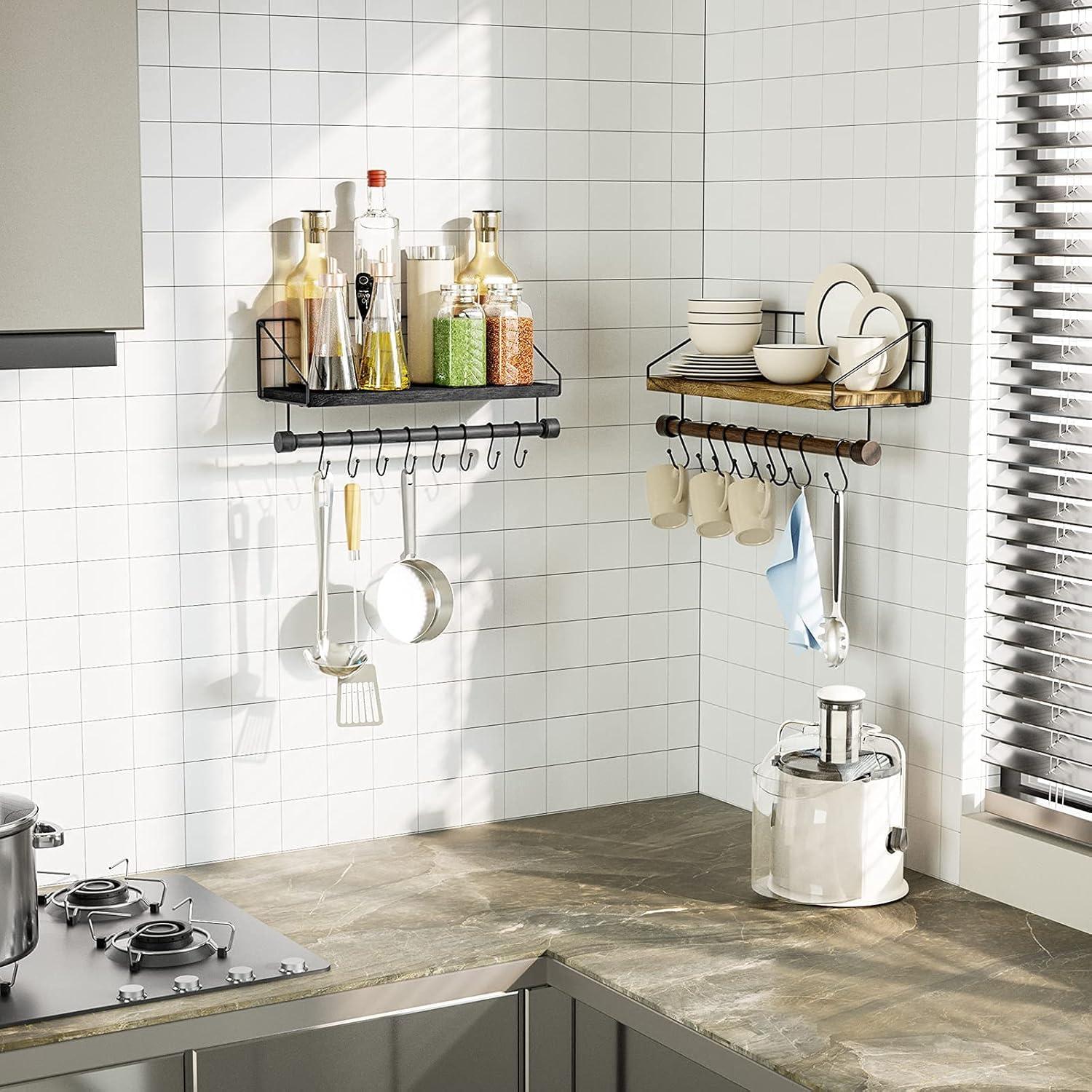 Alsonerbay Wandregal Küche mit Haken und