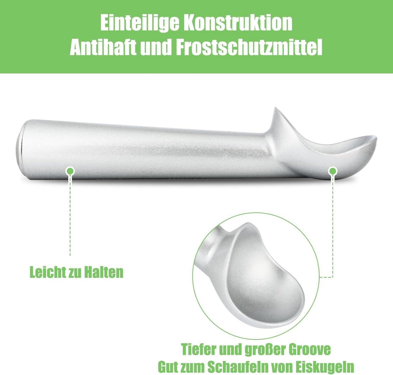 Eisportionierer Aluminium Antihaft 18cm Gelato Sorbet Mandeln