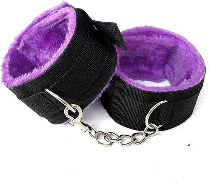 Bondage Fesseln Set Handschellen SM Analplug 13 Stück Violett