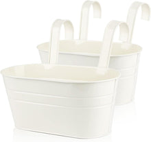 Blumentopf Metall Hängend 2er Set mit Haken für Balkon Garten