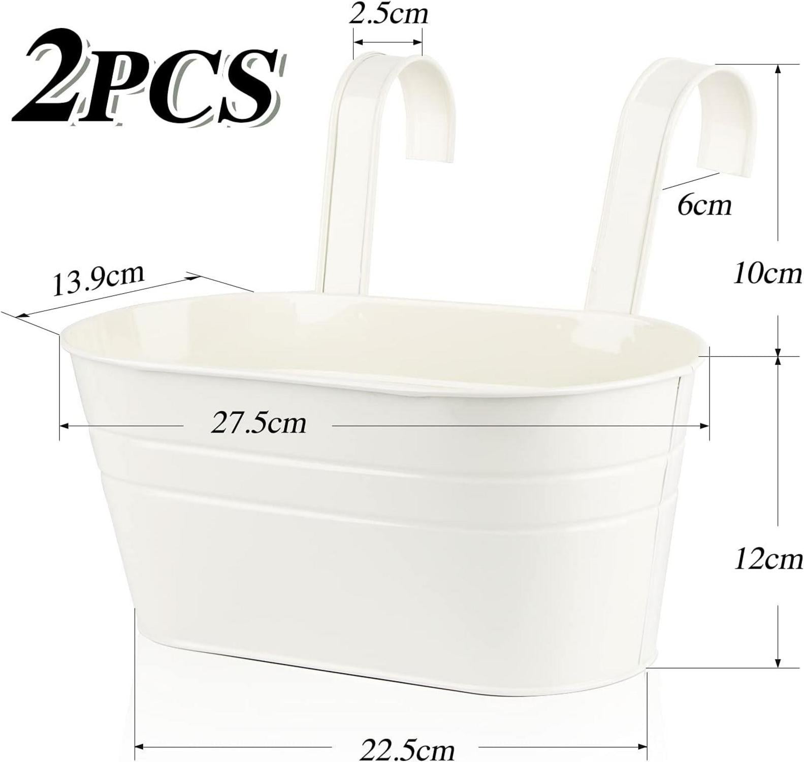 ABSDON 2er Set Hängender Metall Blumentopf mit Haken für