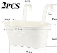 ABSDON 2er Set Hängender Metall Blumentopf mit Haken für