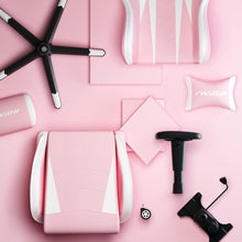 Ergonomischer Gamer Stuhl mit Fußstütze und Massage, pink