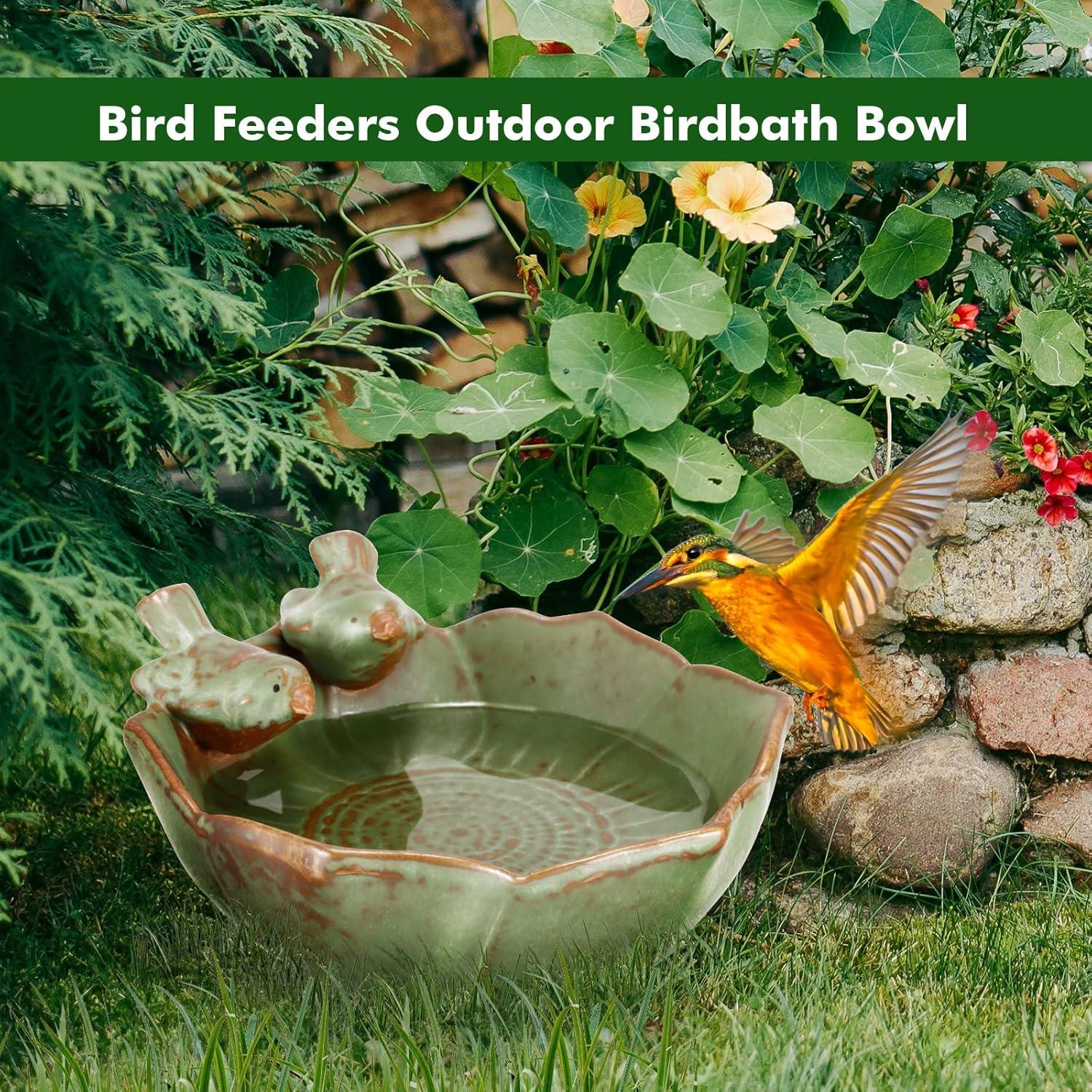 Vogelfutterspender Keramik Retro-Stil Garten Vogeltränke