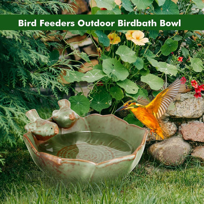Vogelfutterspender Keramik Retro-Stil Garten Vogeltränke