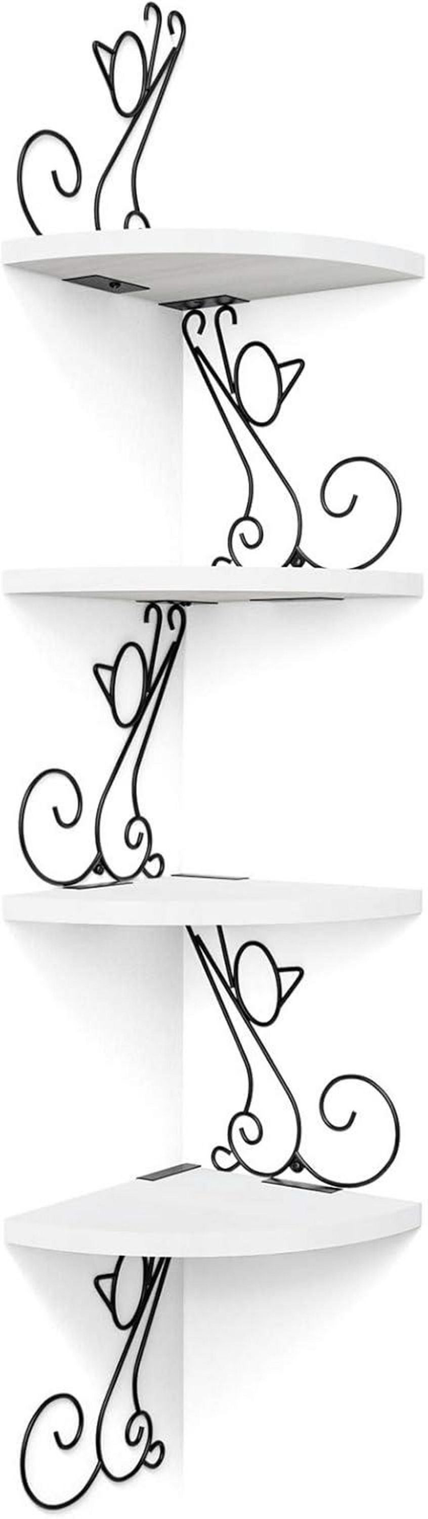 Eckregal Wandregal Massivholz Katzenform Schweberegal 4 Regalböden