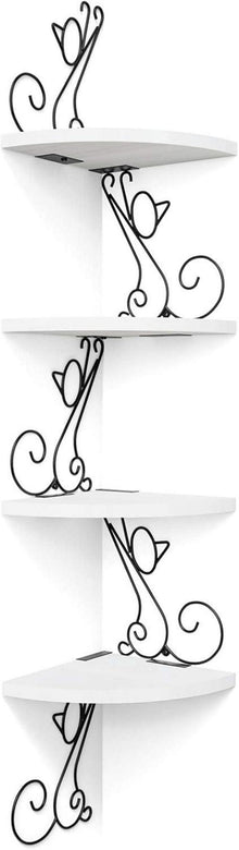 Eckregal Wandregal Massivholz Katzenform Schweberegal 4 Regalböden