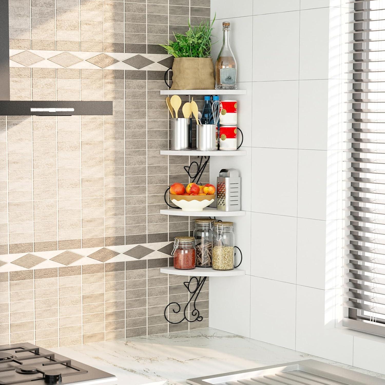 Eckregal Wandregal Massivholz Katzenform Schweberegal 4 Regalböden