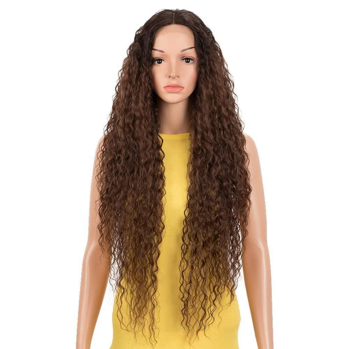Lockige Lace Front Perücke 70cm – Kunsthaar Perücke mit Babyhaar