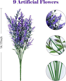 Künstliche Lavendel Blumen 9 Stück lila Deko Innen & Außen
