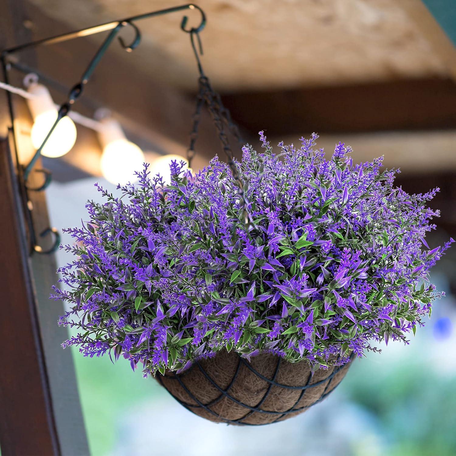 Künstliche Lavendel Pflanze 9 Stück Lila Dekoration Innen Außen Hochzeit Büro Terrasse