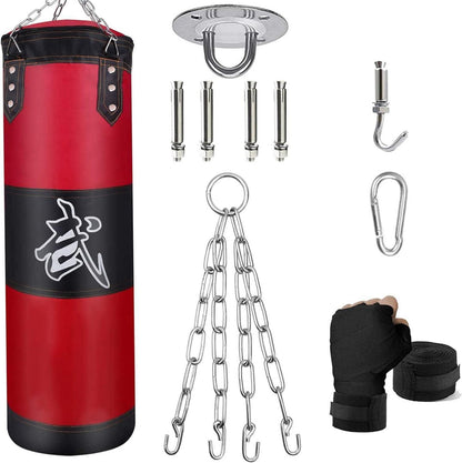 Boxsack-Set Heavy Duty Punchingsäcke UNGEFÜLLT, Hängender Boxing Bag