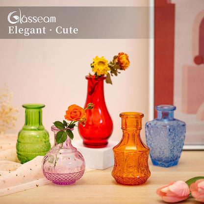 Kleine Vasen Set 5er Mini Vase Glas Vintage Kristalle