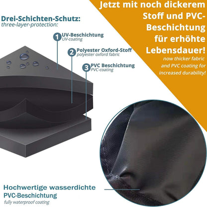 Schutzhaube für Strandkorb 125x90x165 cm, Schwarz, 600D Oxford, wasserabweisend, UV-beständig
