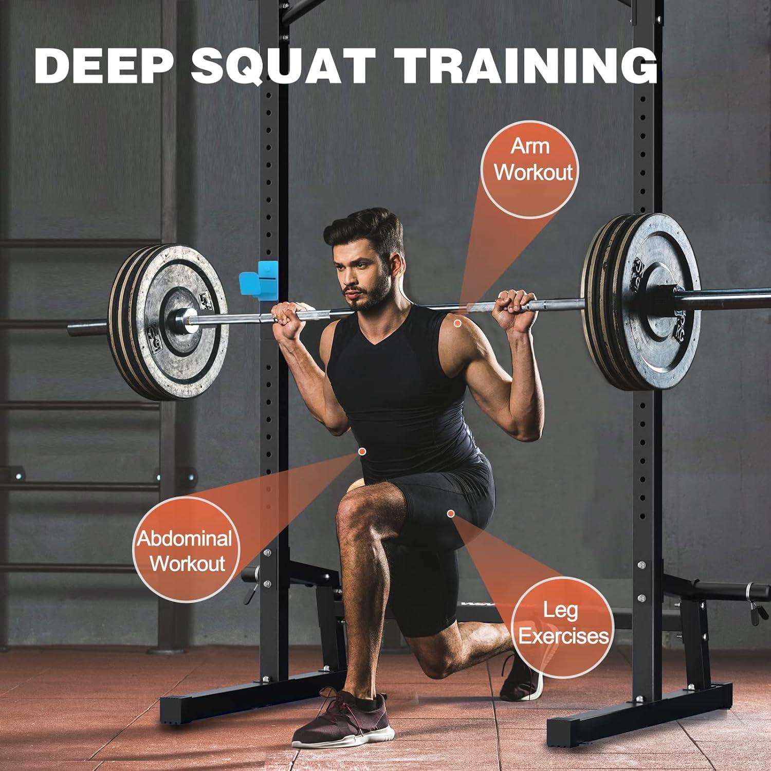 Höhenverstellbares Squat Rack Home Gym Kraftstation Schwarz