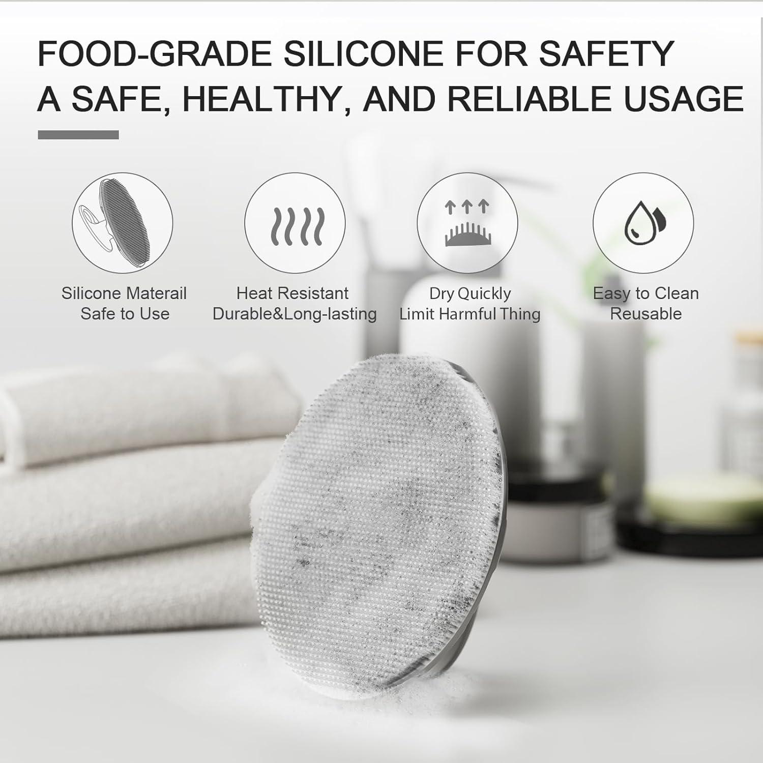 Silikon Körperbürste Bade Dusch Peeling Weiche Borsten Grau