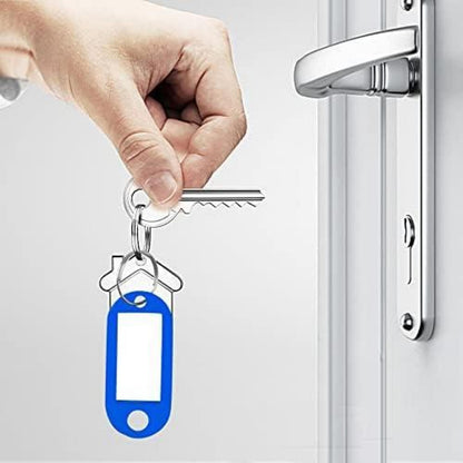 100 Schlüsselanhänger Beschriftbar Kunststoff 5 cm mit Ring