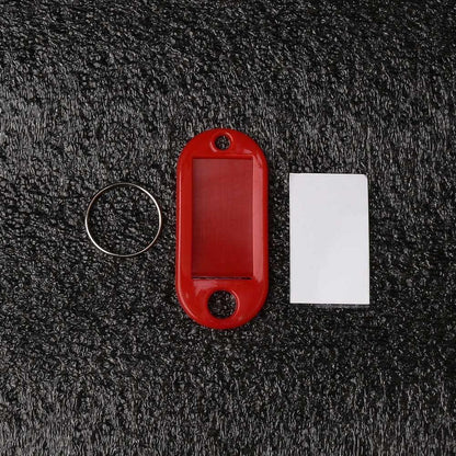 100 Schlüsselanhänger Beschriftbar Kunststoff 5 cm mit Ring