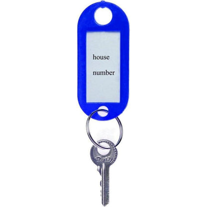 100 Schlüsselanhänger Beschriftbar Kunststoff 5 cm mit Ring