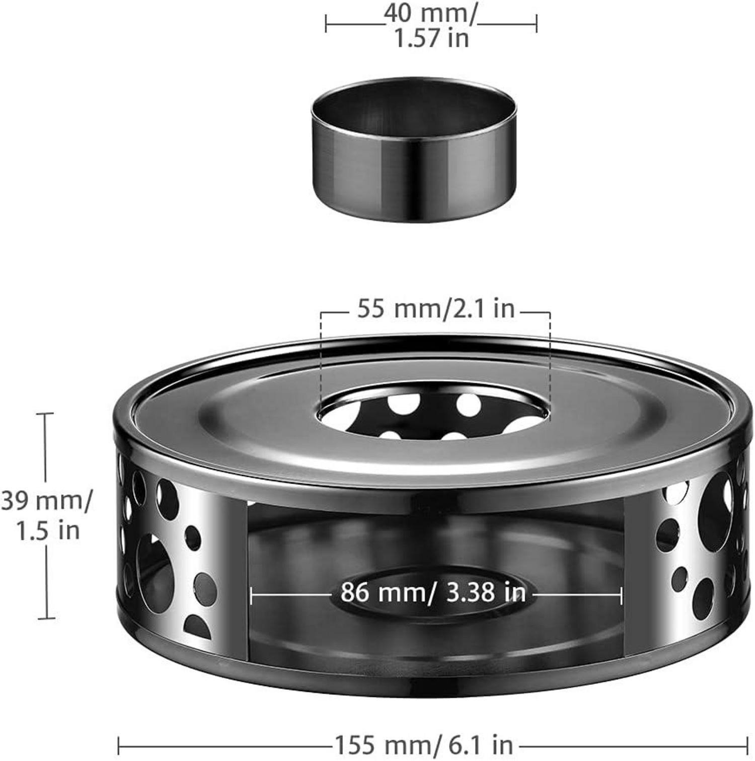 Glastal Stövchen Teewärmer Edelstahl Teekanne Kaffeewärmer