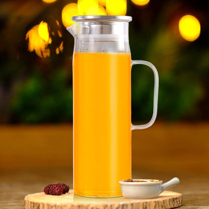 Yirilan 1.5L Glaskaraffe mit Edelstahldeckel - Hitze- und
