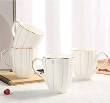 Goldverziertes Bone-China-Kaffeebecher-Set 4er-Set