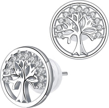 Lebensbaum Ohrringe Damen 925 Sterling Silber Ohrstecker mit