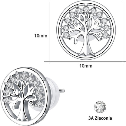 Lebensbaum Ohrringe Damen 925 Sterling Silber Ohrstecker mit