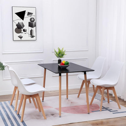 Esszimmergruppe Schwarz-Weiß: Esstisch 110cm + 4 Stühle