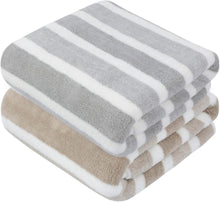 Badetuch Mikrofaser XXL 76cmx152cm 2er Pack gestreift schnelltrocknend