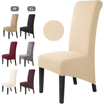 Stuhlhussen 6er-Set Stretchbezüge XL – Beige