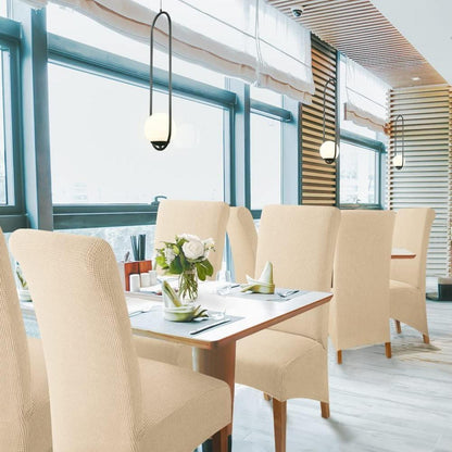 Stuhlhussen 6er-Set Stretchbezüge XL – Beige