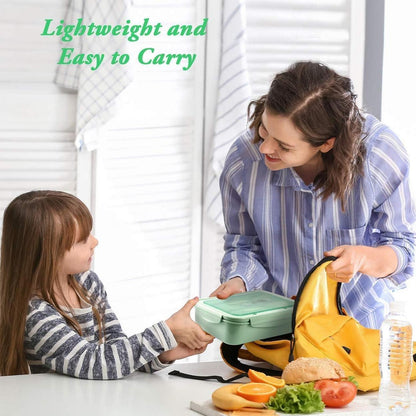 BIBURY Lunchbox Bento Box mit 3 Fächern Besteck