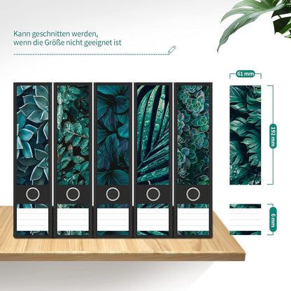 PAIVSUN Ordner Etiketten Selbstklebend Grün 12 Stück A4 Blatt Beschriften